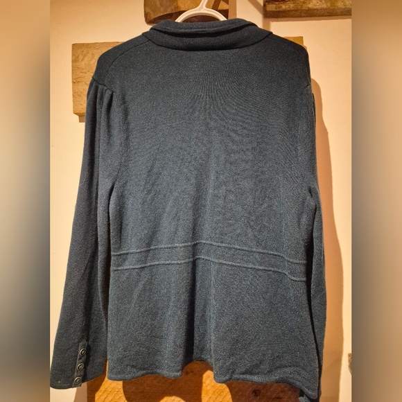 Tslbot Women's Classic Blue Blazer In Merino Wool - Picture 4 of 6